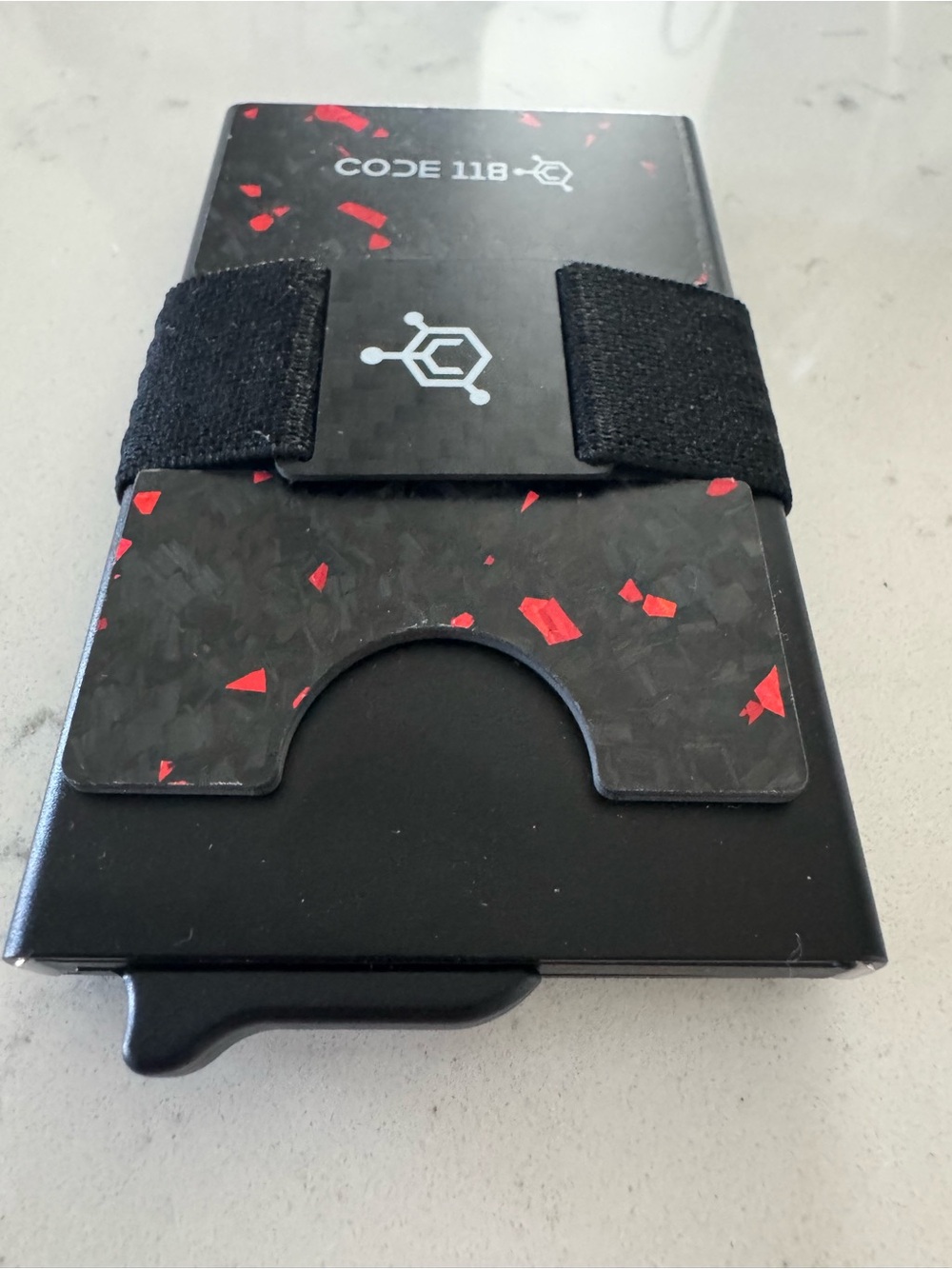 Carbon Fiber Money Clip Wallet - Black with Red Accents